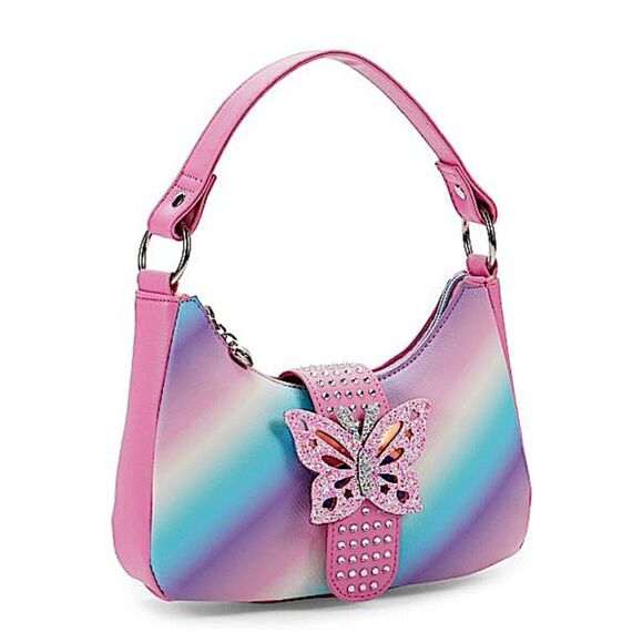 OMG Accessories 🦋 OMBRE BUTTERFLY BUCKLE MINI CRESCENT BAG - Picture 3 of 5